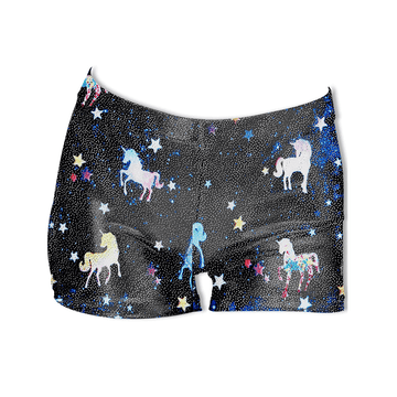 Dance Booty Shorts-Black starry Sky-TENVDA